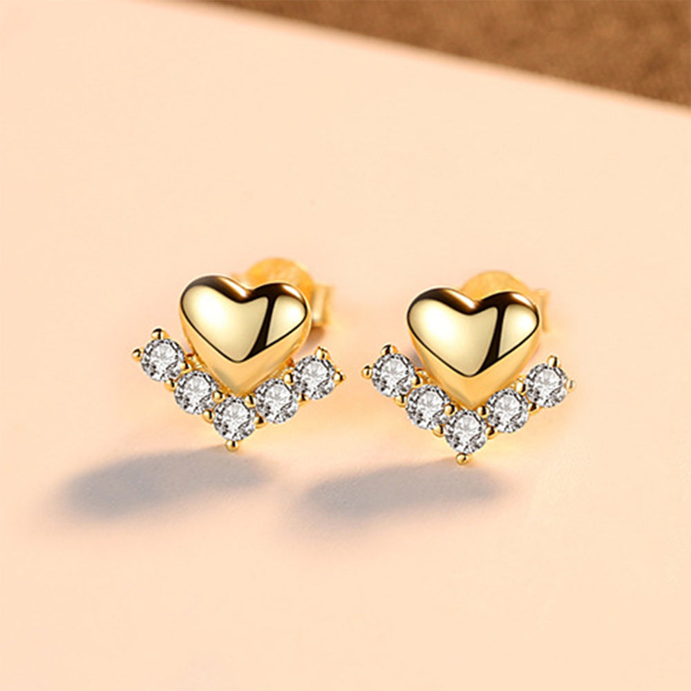 925 Sterling Silver Heart Earrings Fashion Jewelry Gift for Women Girls