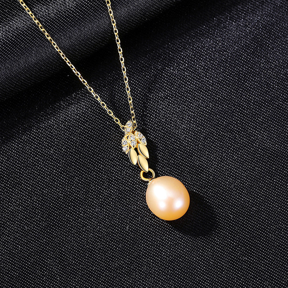 925 Sterling Silver Natural Pearl Drop Necklace Fashion Jewelry Gift for Women Girls