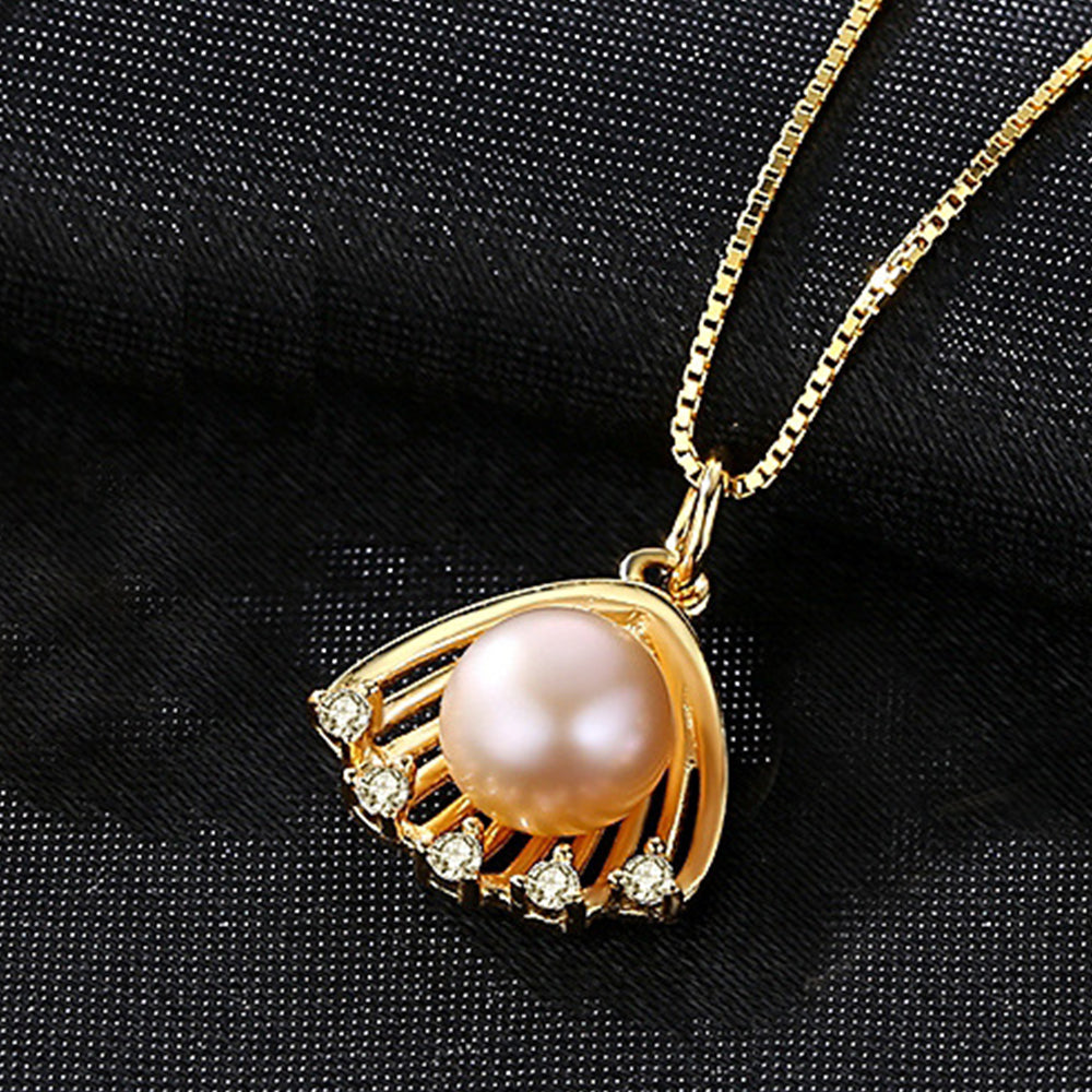 925 Sterling Silver Natural Pearl Drop Necklace Fashion Jewelry Gift for Women Girls