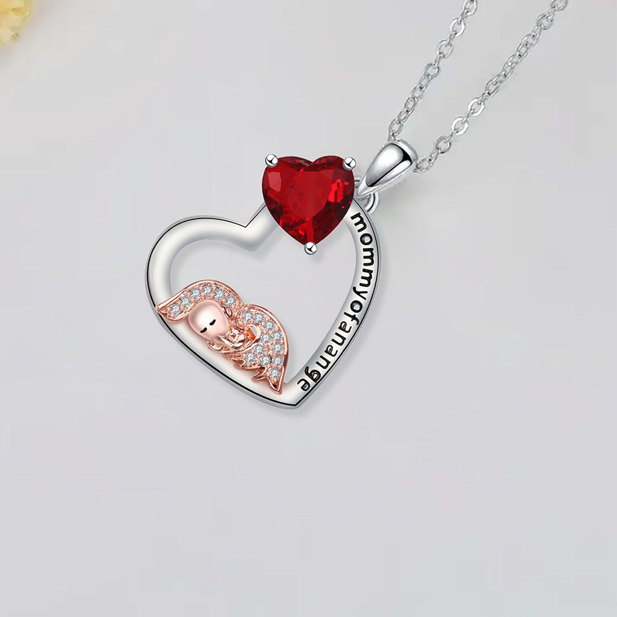 Copper With Silver/Rosegold Plated Heart Pendant Necklace