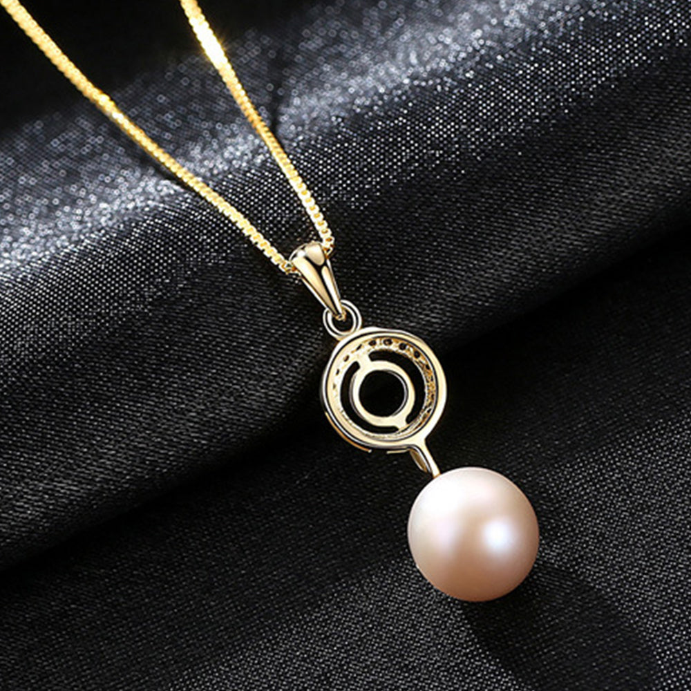 925 Sterling Silver Natural Pearl Drop Necklace Fashion Jewelry Gift for Women Girls