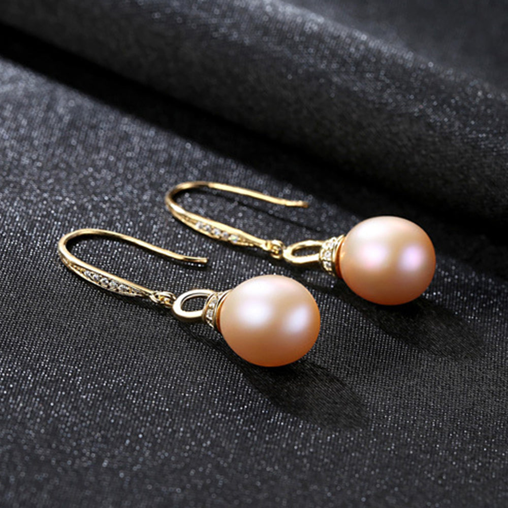 Pendientes colgantes de perla natural de plata de ley 925, joyería de moda, regalo para mujeres y niñas.
