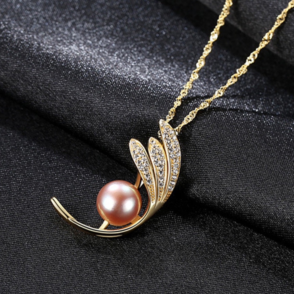 925 Sterling Silver Natural Pearl Drop Necklace Fashion Jewelry Gift for Women Girls