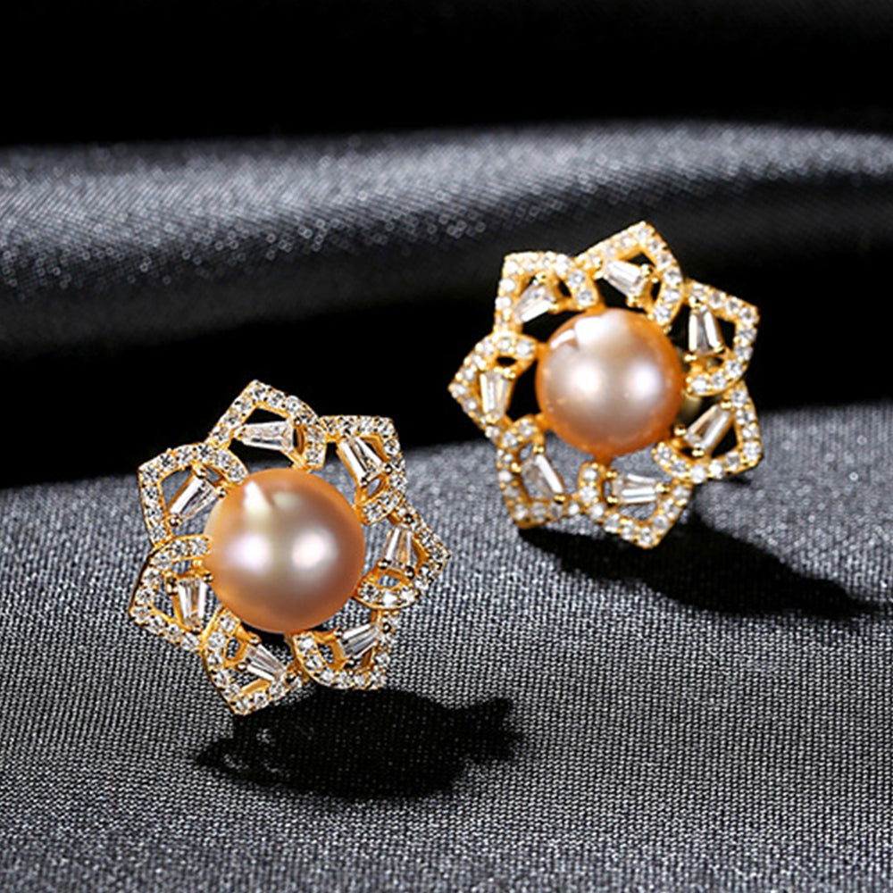 925 Sterling Silver Natural Pearl Drop Earrings Fashion Jewelry Gift for Women Girls