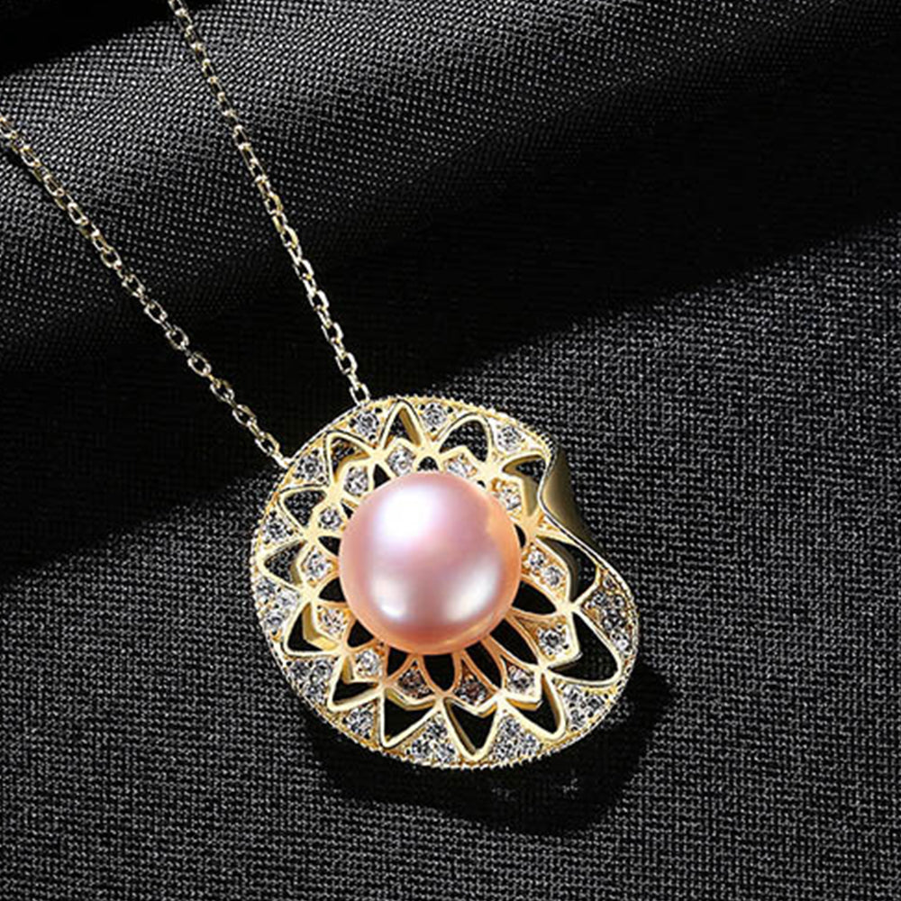 925 Sterling Silver Natural Pearl Drop Necklace Fashion Jewelry Gift for Women Girls