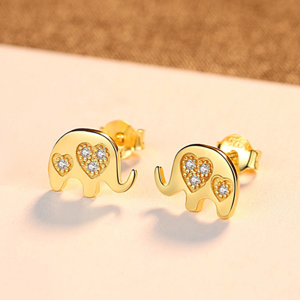 925 Sterling Silver Elephant Earrings Fashion Jewelry Gift for Women Girls
