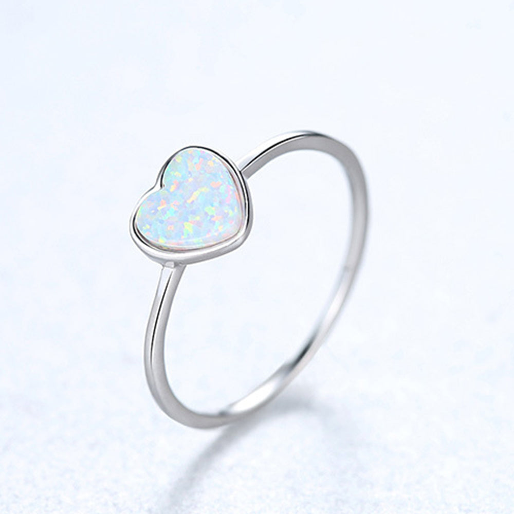 925 Sterling Silver Heart Ring Fashion Jewelry Gift for Women Girls