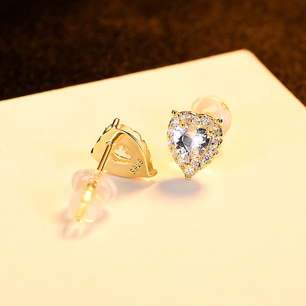 925 Sterling Silver Heart Earrings Fashion Jewelry Gift for Women Girls