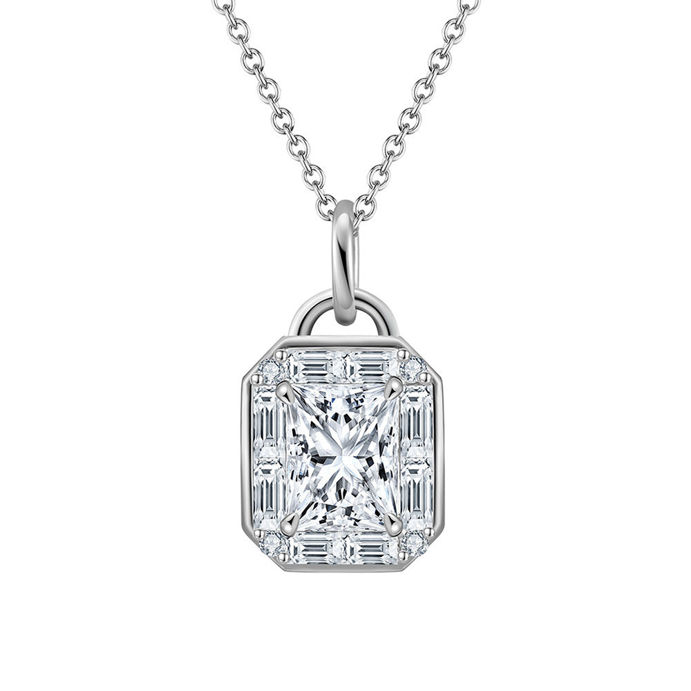 925 Sterling Silver Zircon Pendant Necklace