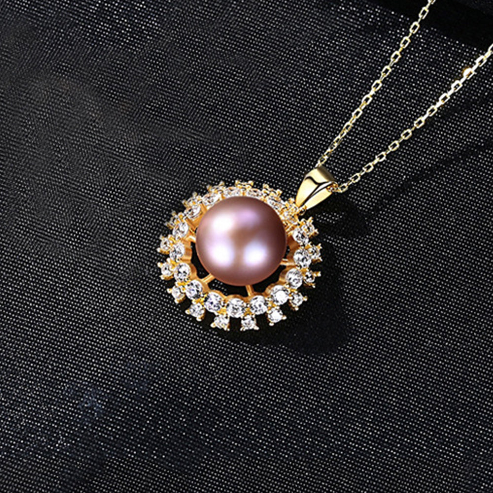 925 Sterling Silver Natural Pearl Drop Necklace Fashion Jewelry Gift for Women Girls