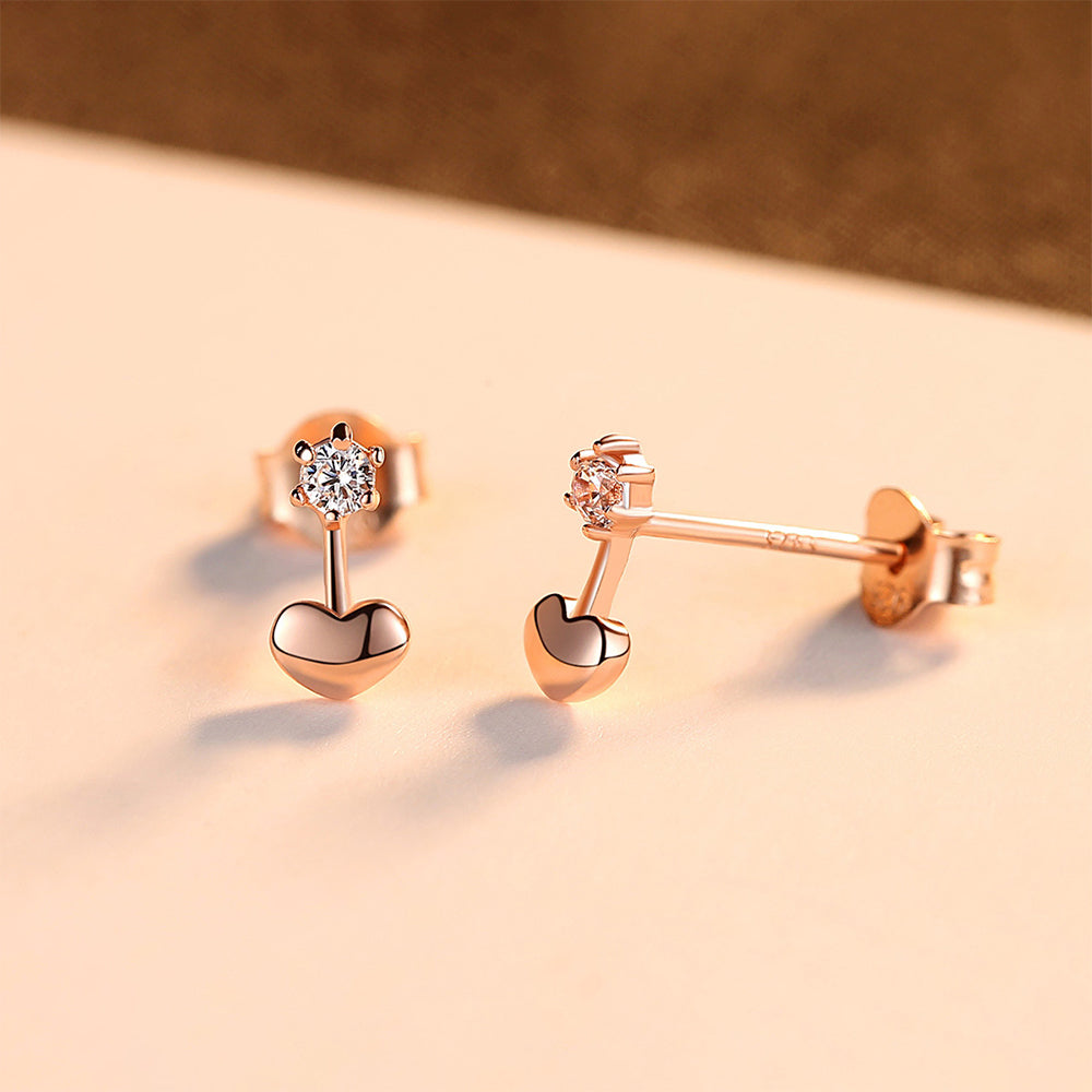 925 Sterling Silver Heart Earrings Fashion Jewelry Gift for Women Girls