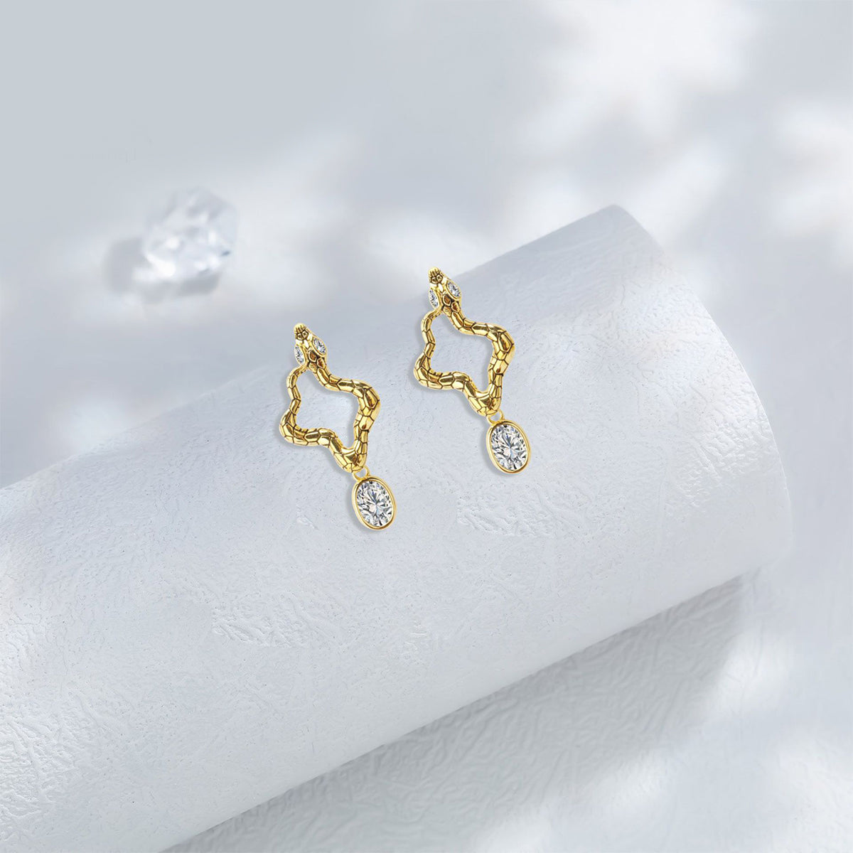 Copper With Gold Plated Fashion Jewelry Earrings