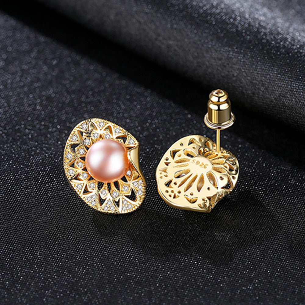 925 Sterling Silver Natural Pearl Drop Earrings Fashion Jewelry Gift for Women Girls