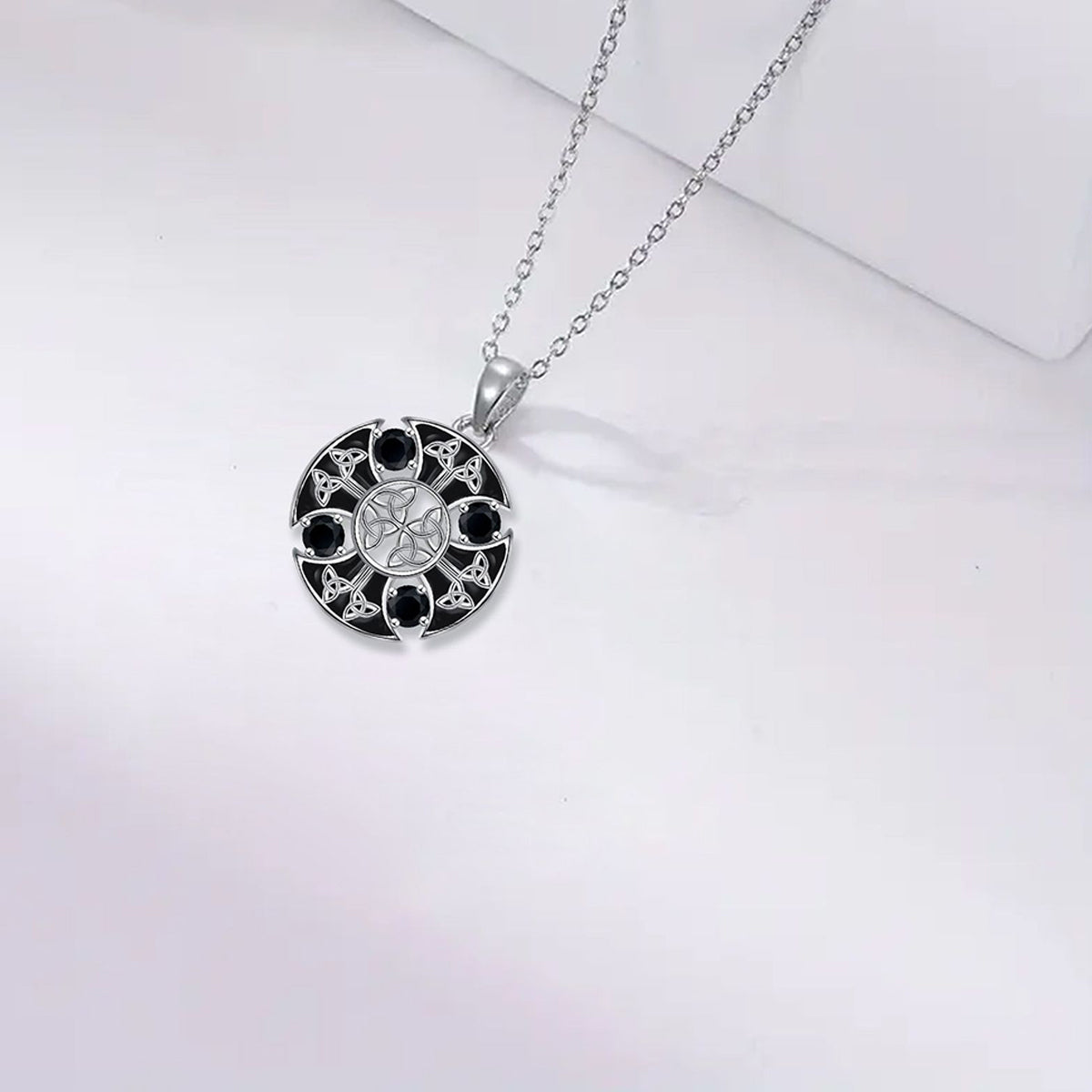 Copper With Silver Plated Circle Knot Pendant Necklace