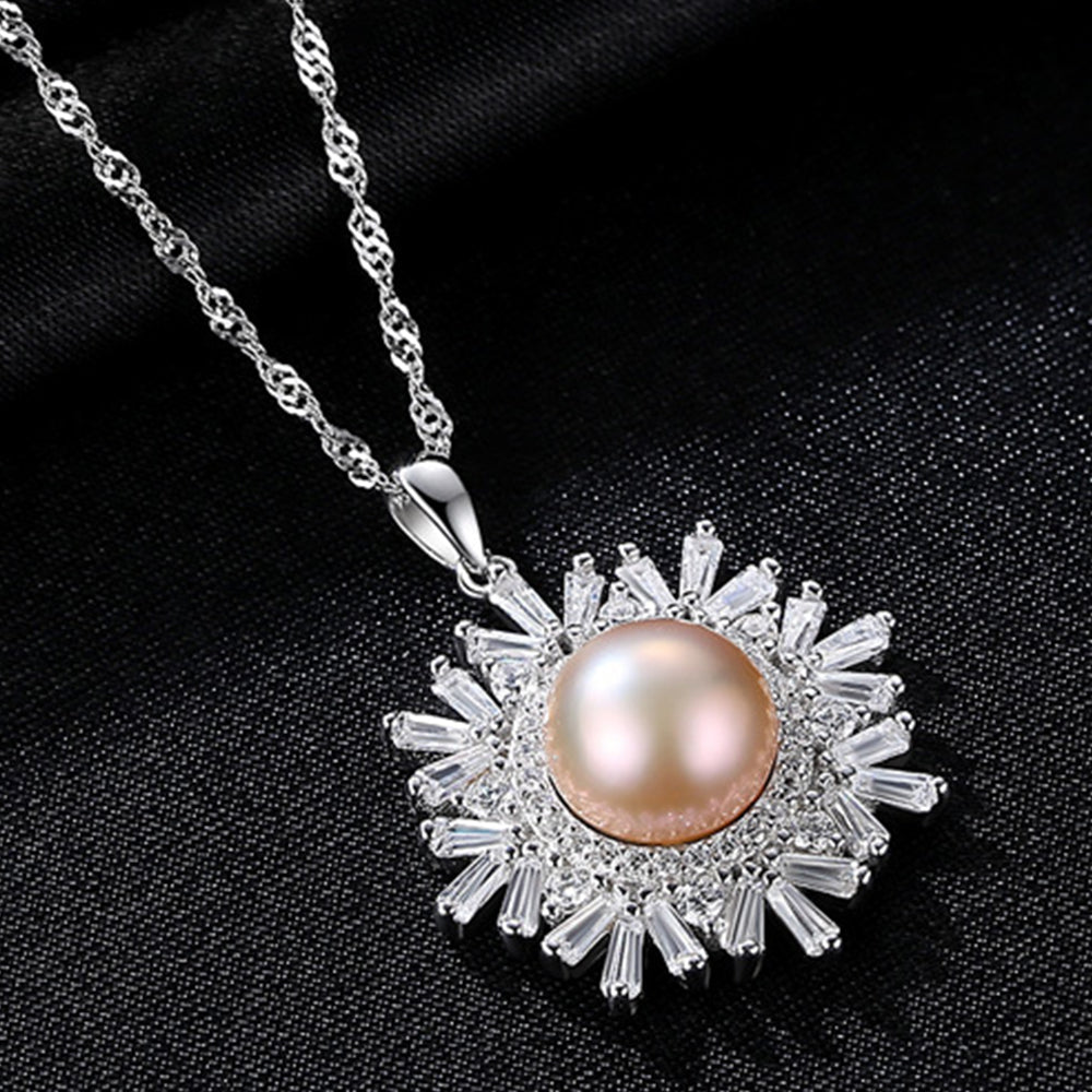 925 Sterling Silver Natural Pearl Drop Necklace Fashion Jewelry Gift for Women Girls