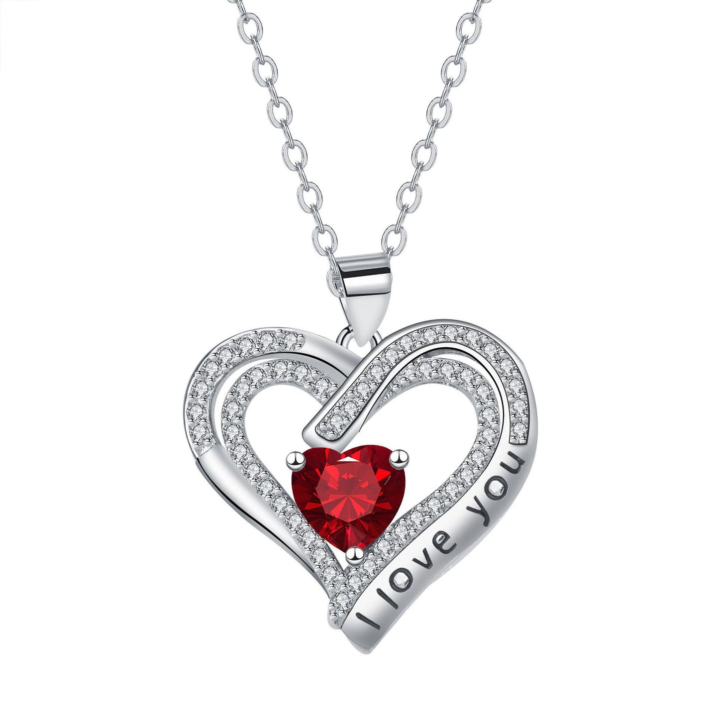 Copper With Silver Plated Heart Pendant Necklace