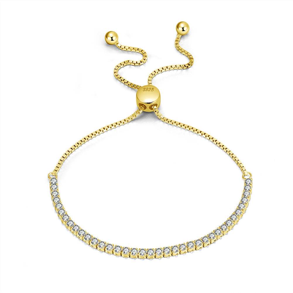 925 Sterling Silver Tennis Adjustable Bracelet