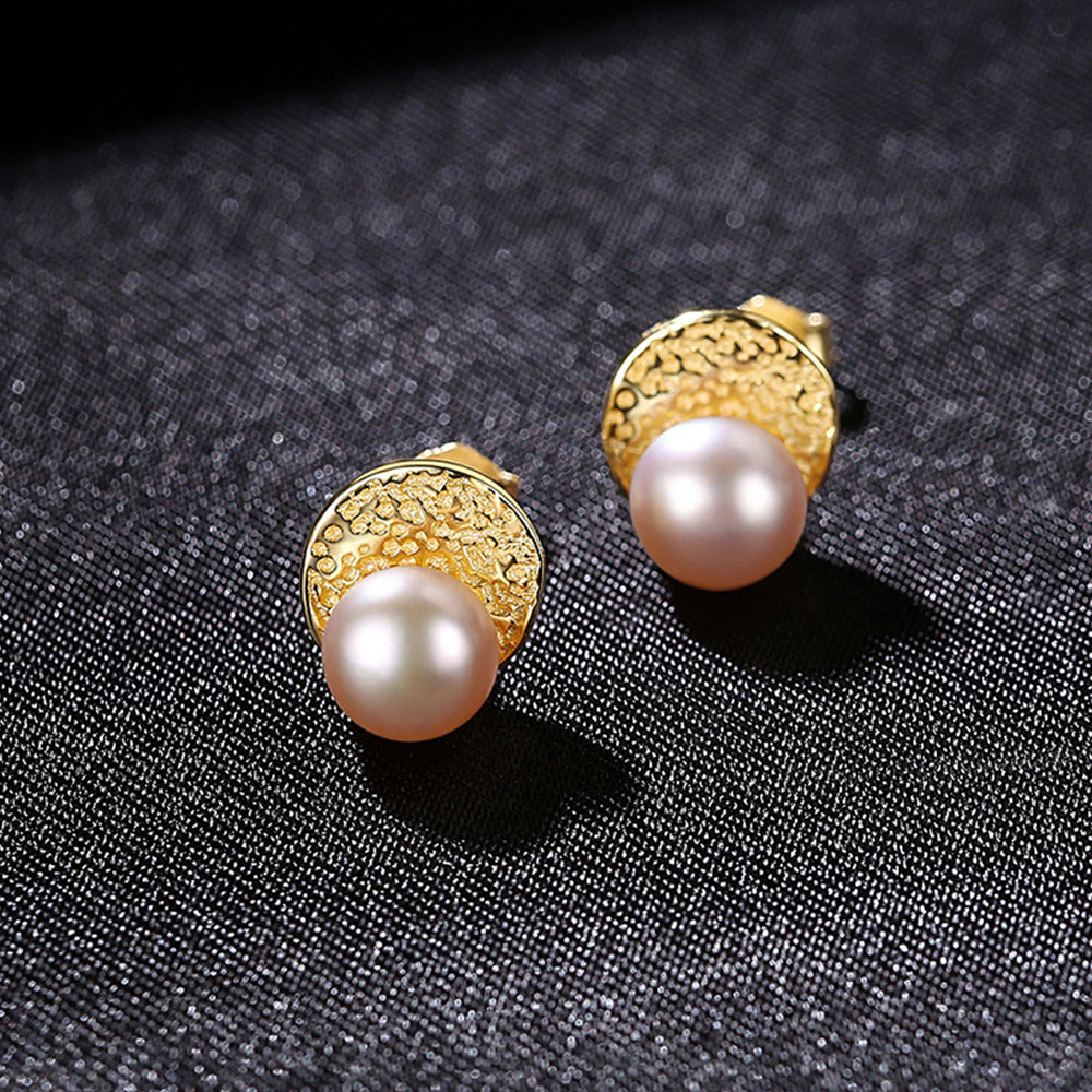 925 Sterling Silver Natural Pearl Drop Earrings Fashion Jewelry Gift for Women Girls