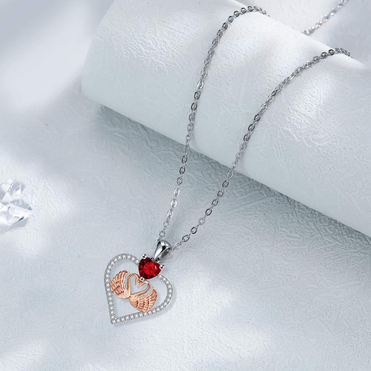 Copper With Silver/Rosegold Plated Heart Pendant Necklace