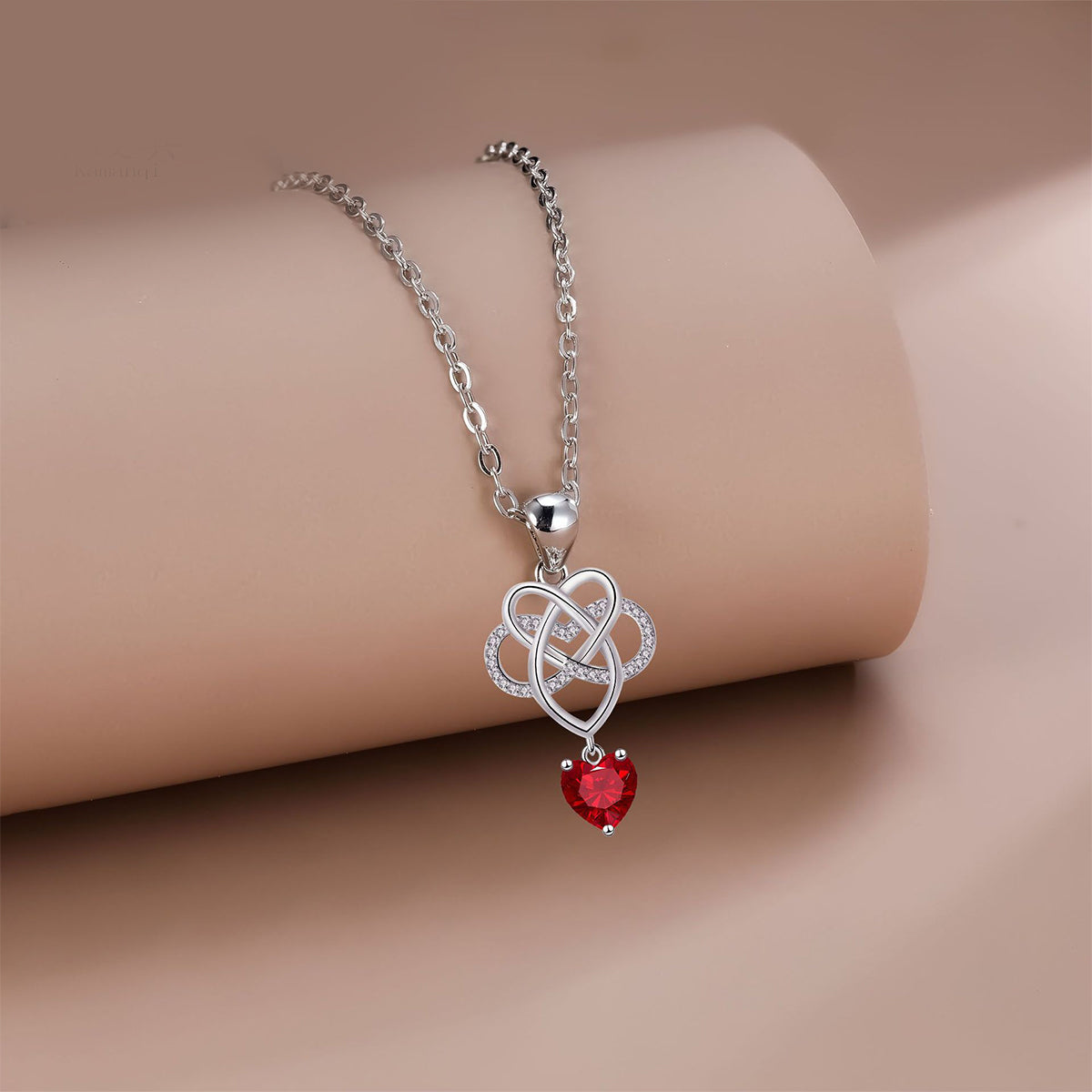 Copper With Silver Plated Heart Pendant Necklace