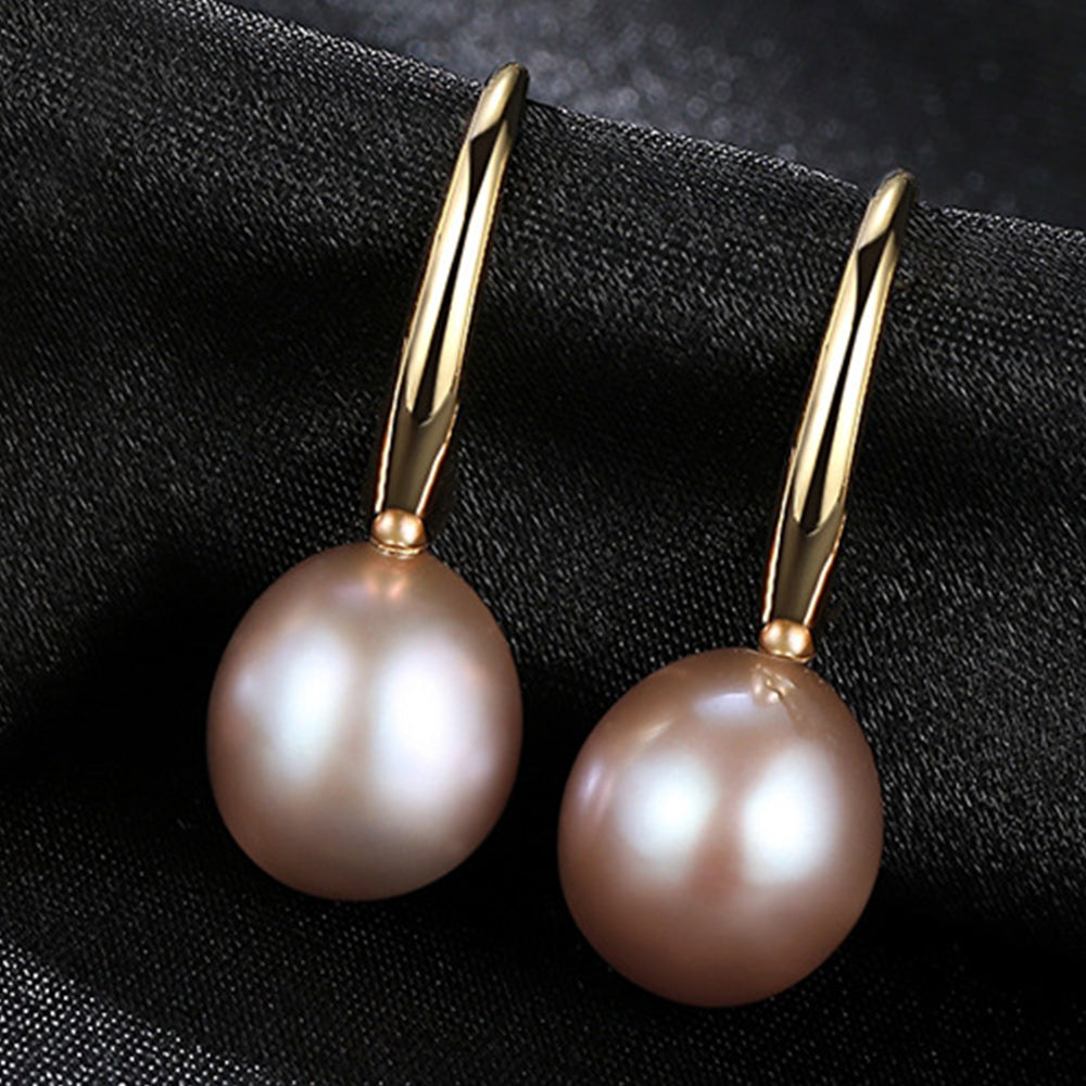 925 Sterling Silver Natural Pearl Drop Earrings Fashion Jewelry Gift for Women Girls