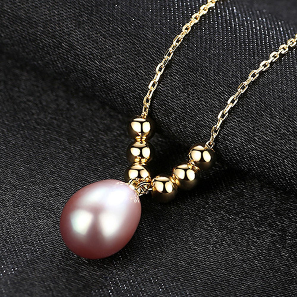 925 Sterling Silver Natural Pearl Drop Necklace Fashion Jewelry Gift for Women Girls
