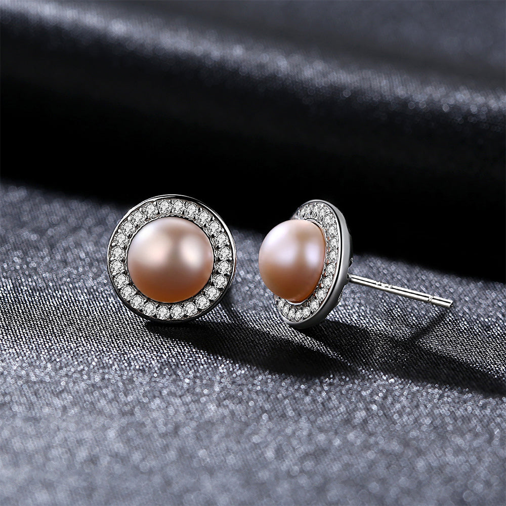 925 Sterling Silver Natural Pearl Drop Earrings Fashion Jewelry Gift for Women Girls