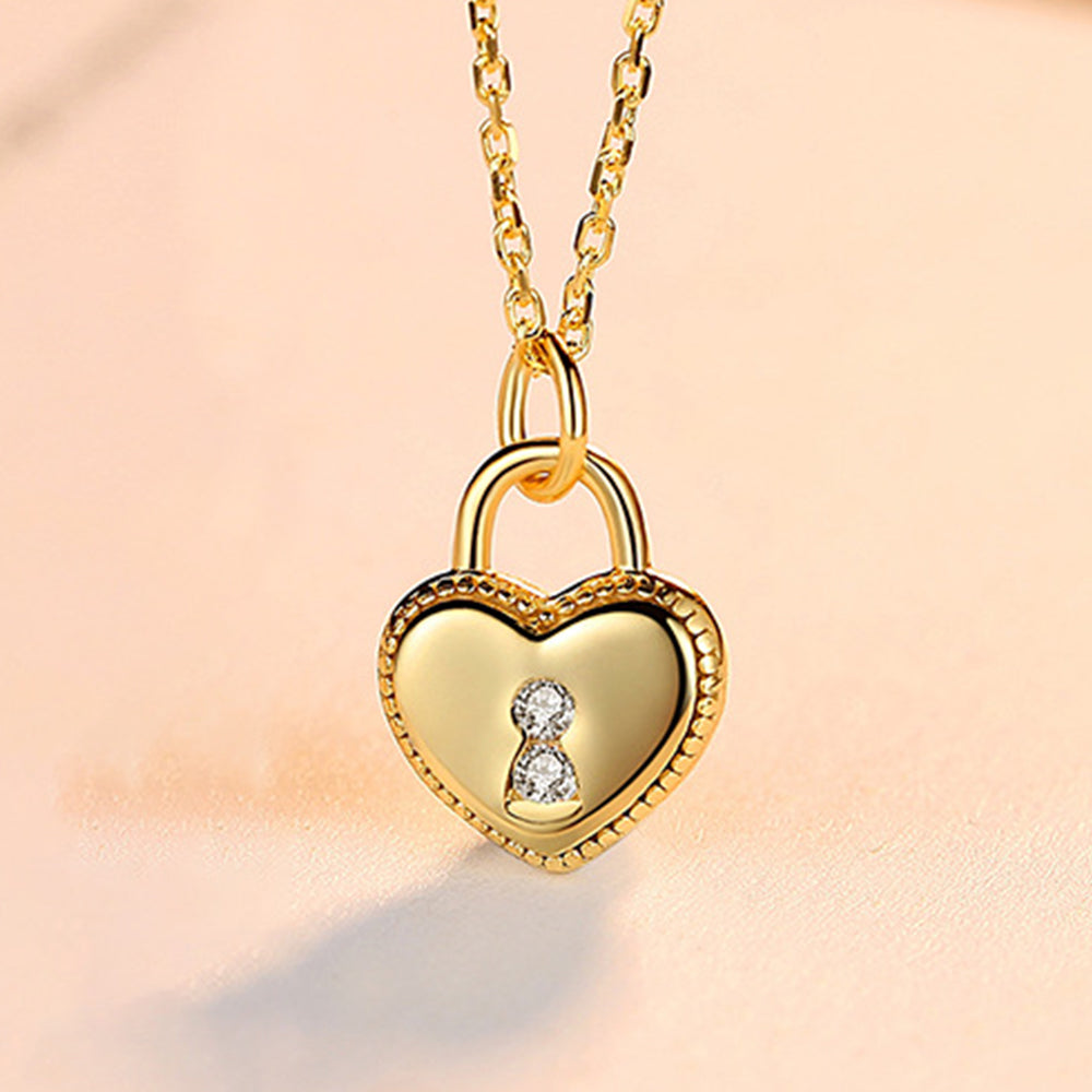 925 Sterling Silver Heart Necklace Fashion Jewelry Gift for Women Girls