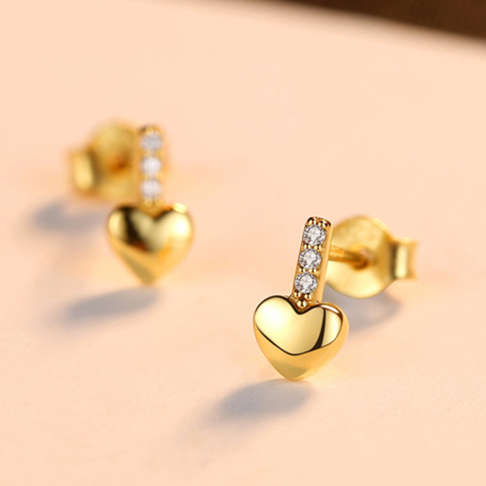 925 Sterling Silver Heart Earrings Fashion Jewelry Gift for Women Girls
