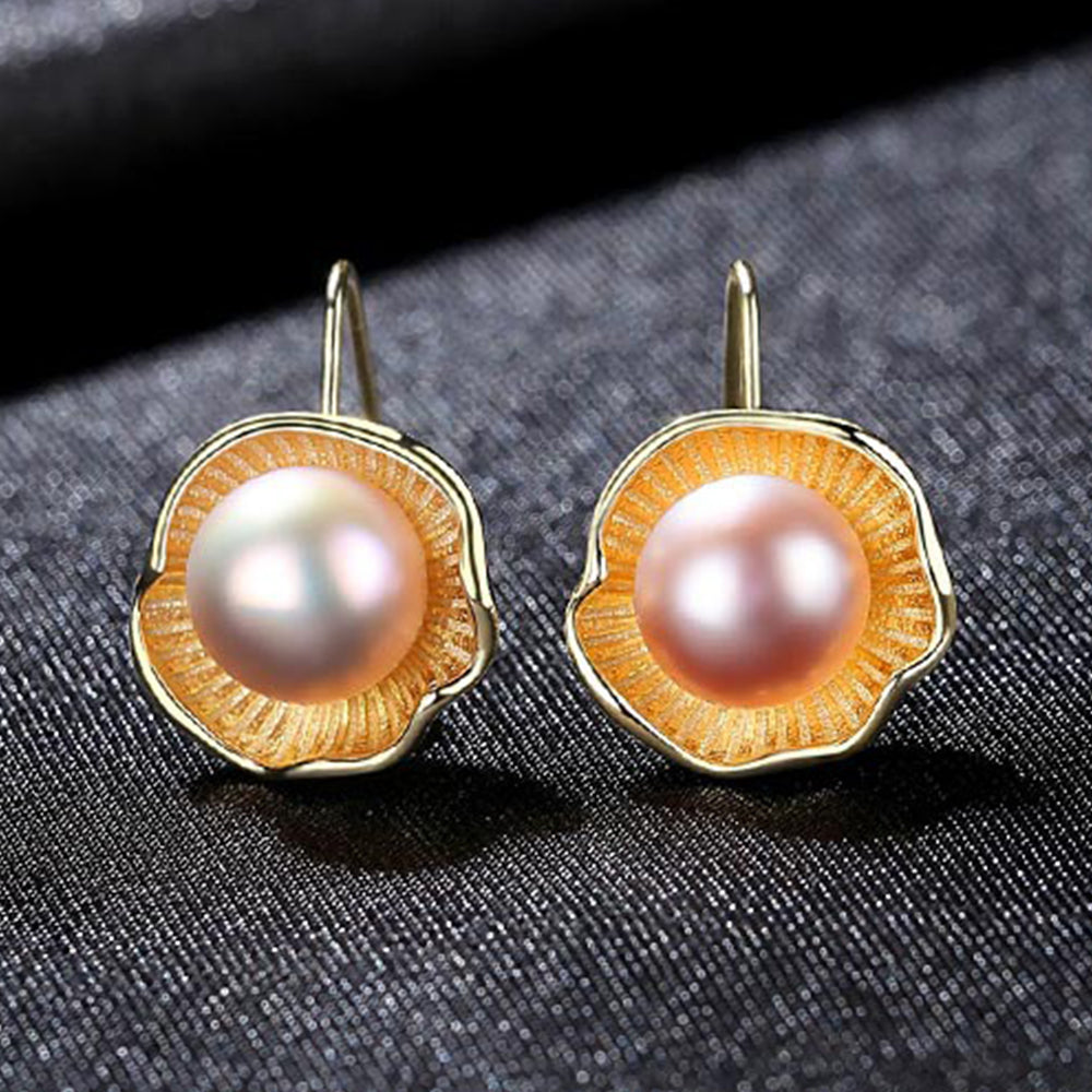 Pendientes colgantes de perla natural de plata de ley 925, joyería de moda, regalo para mujeres y niñas.