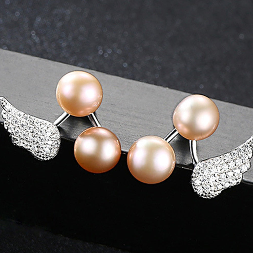 925 Sterling Silver Natural Pearl Drop Earrings Fashion Jewelry Gift for Women Girls