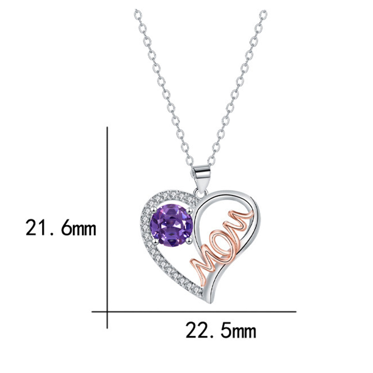 Copper With Silver/Rosegold Plated Heart Pendant Necklace