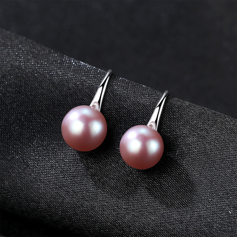 925 Sterling Silver Natural Pearl Drop Earrings Fashion Jewelry Gift for Women Girls