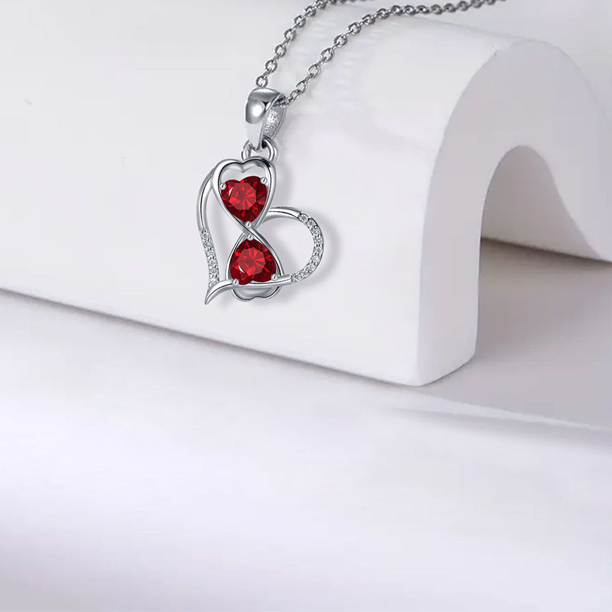 Copper With Silver Plated Heart Pendant Necklace