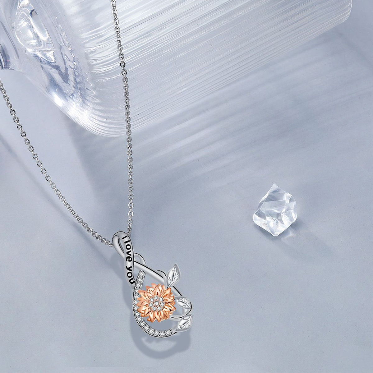 Copper With Silver/Rosegold Plated Flower Pendant Necklace
