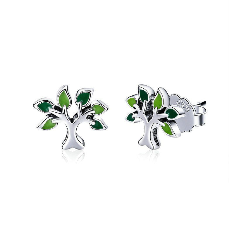 925 Sterling Silver Tree of Life Fashion Earrings