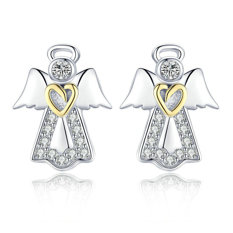 925 Sterling Silver Angel Fashion Earrings