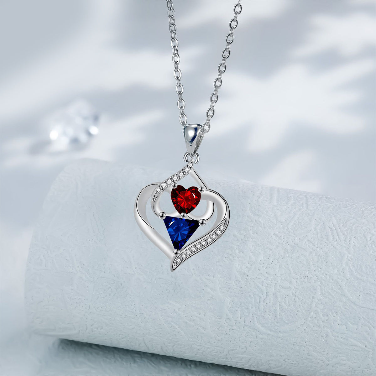Copper With Silver Plated Heart Pendant Necklace