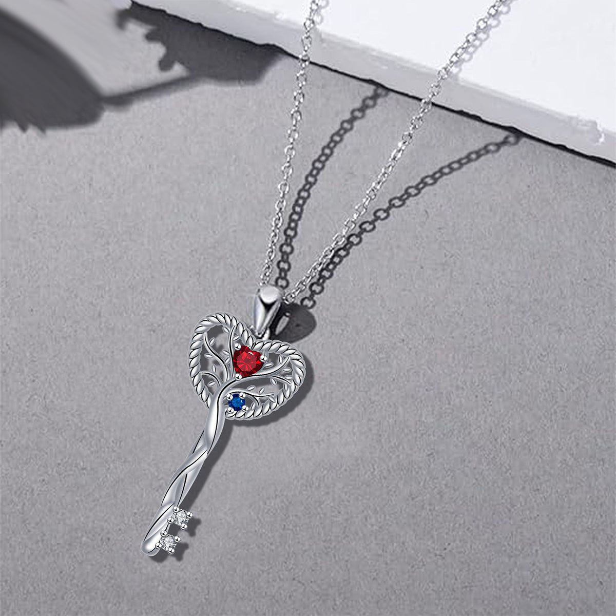 Copper With Silver Plated Key Pendant Necklace
