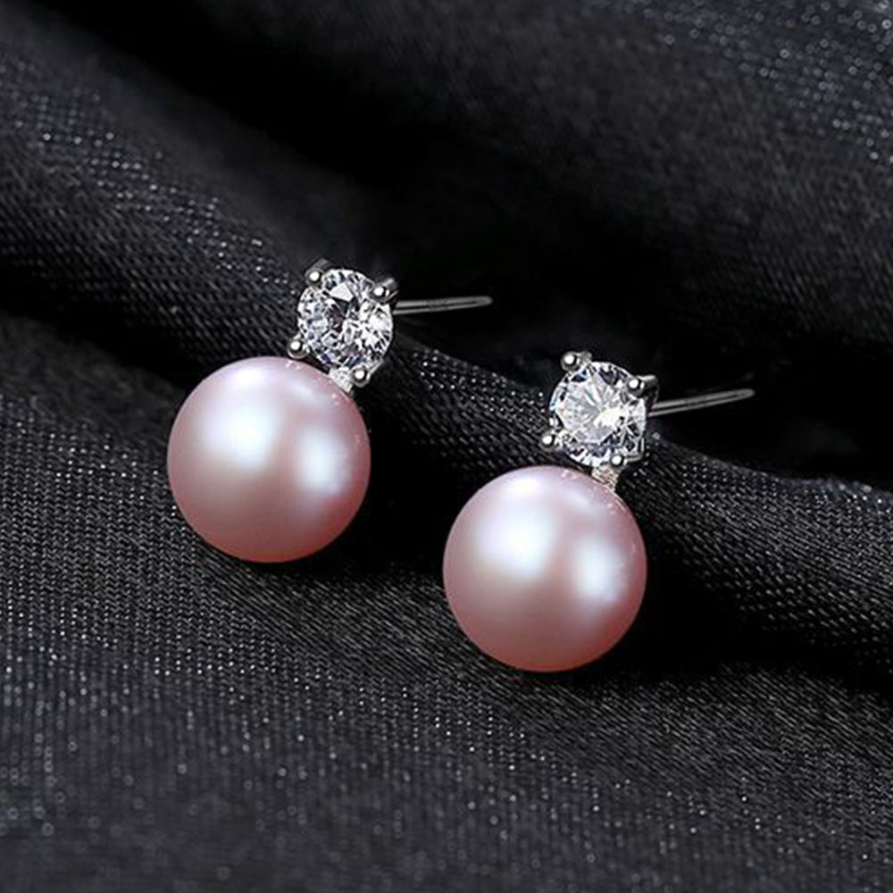 925 Sterling Silver Natural Pearl Drop Earrings Fashion Jewelry Gift for Women Girls