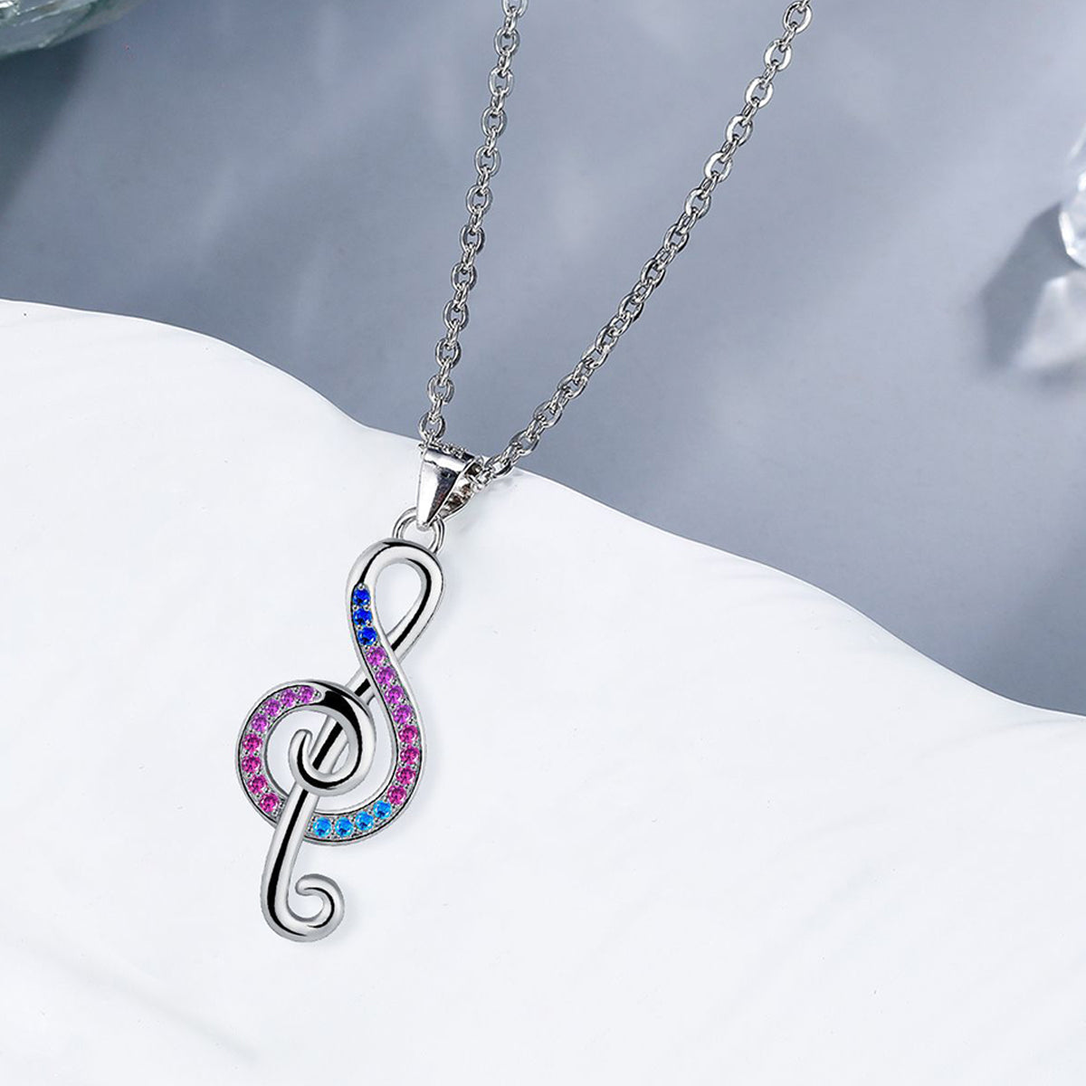 Copper With Silver Plated Musical Symbol Pendant Necklace