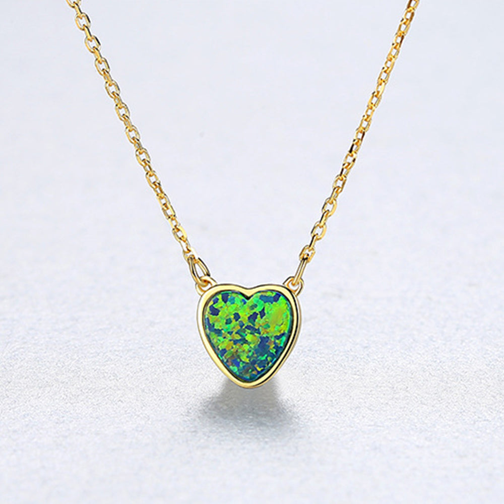 925 Sterling Silver Heart Necklace Fashion Jewelry Gift for Women Girls