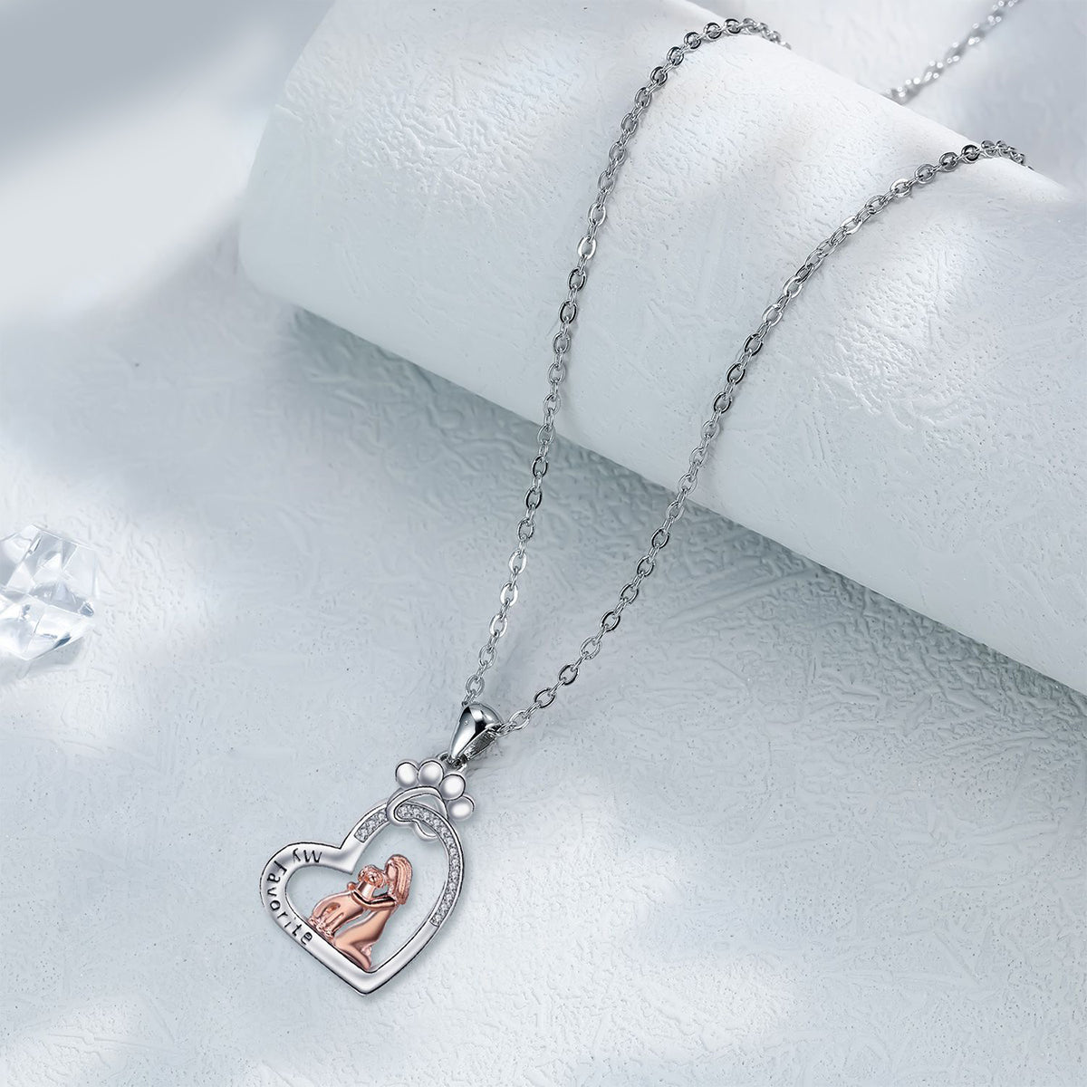 Copper With Silver/Rosegold Plated Heart Pendant Necklace for Women