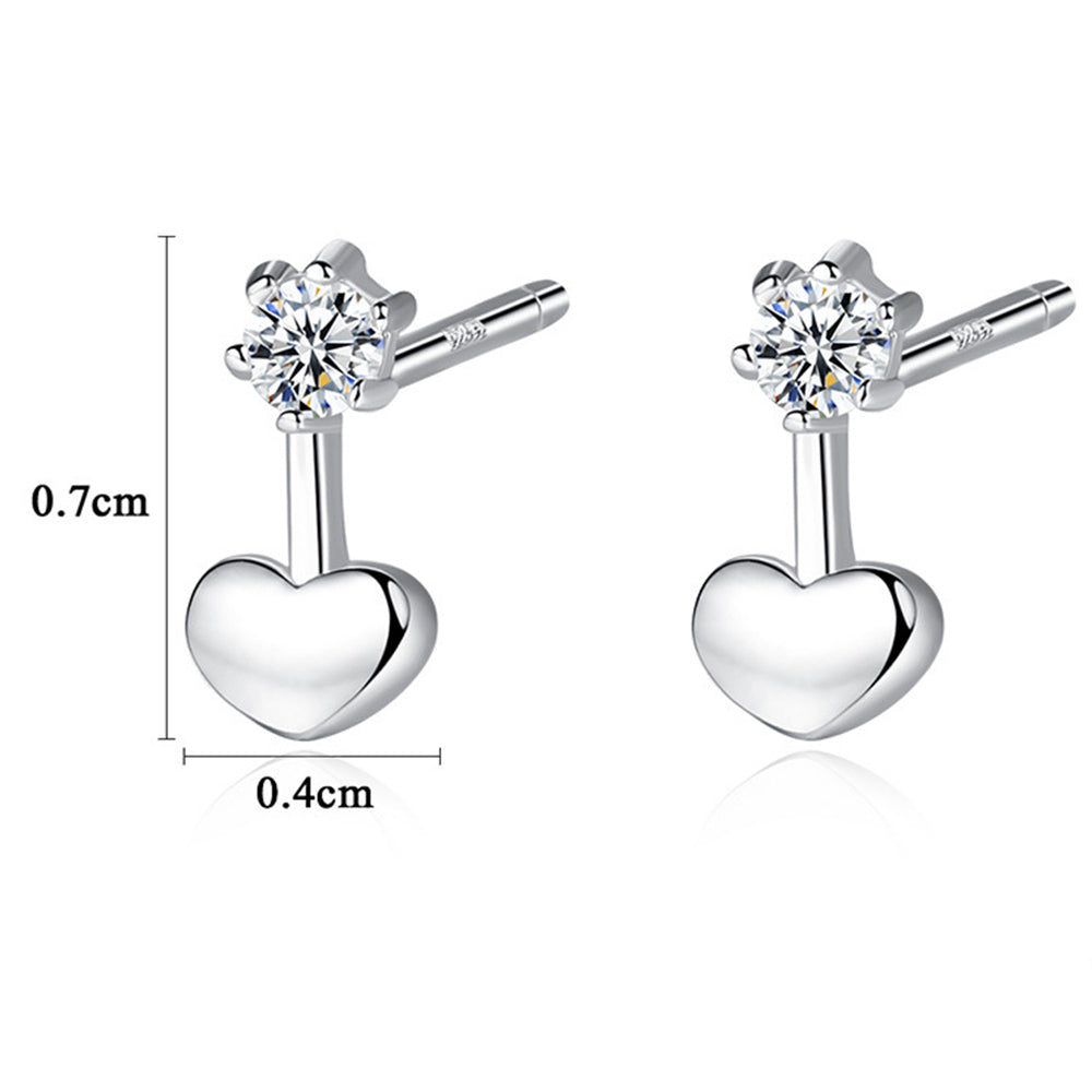925 Sterling Silver Heart Earrings Fashion Jewelry Gift for Women Girls
