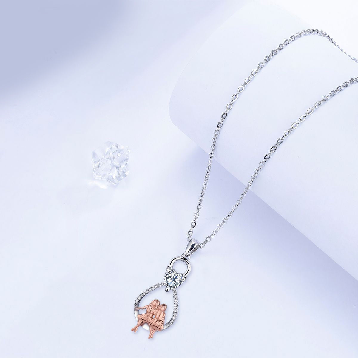 Copper With Silver/Rosegold Plated Infinity Pendant Necklace for Women