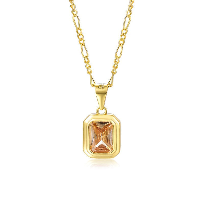 925 Sterling Silver Zircon Pendant Necklace