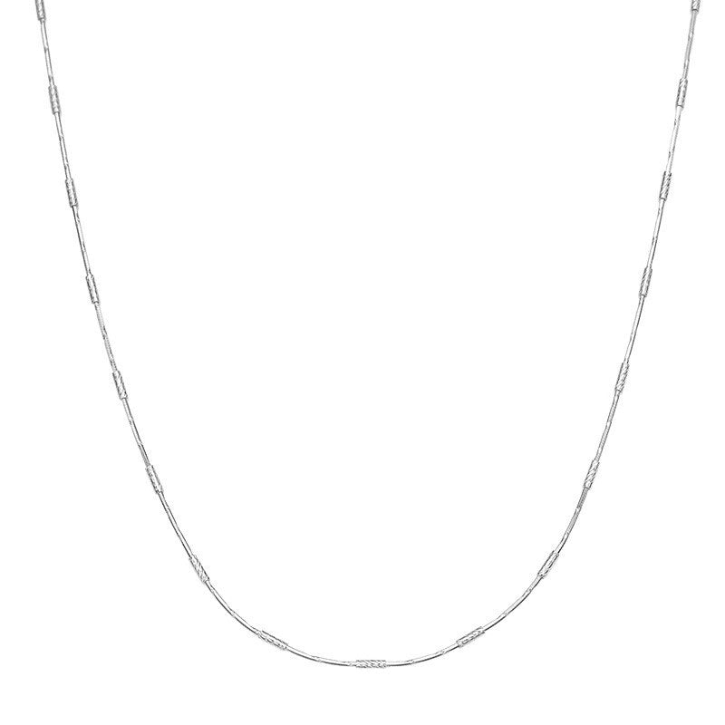 925 Sterling Silver Round Snake Chain With Beads