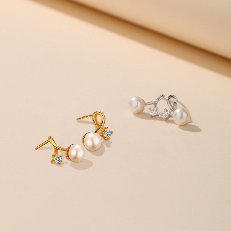 925 Sterling Silver Pearl Stud Earrings
