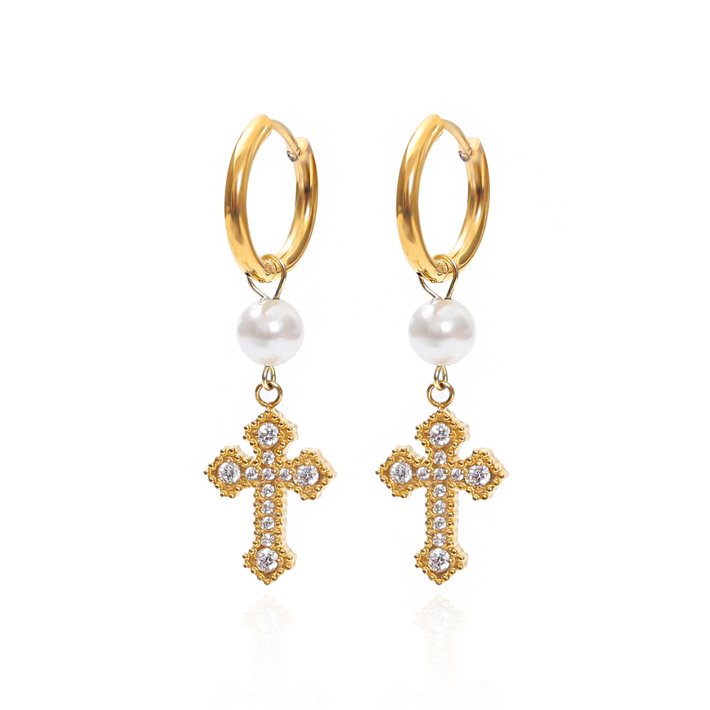 Stainless Steel Jewelry Fashion Cross Earrings