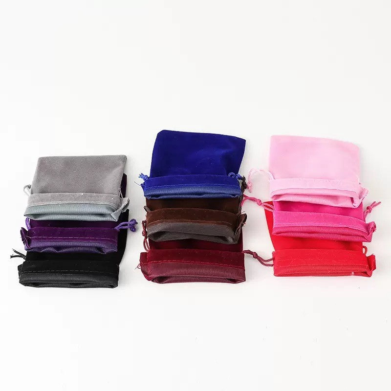 Bolsa de terciopelo con cordón para joyas